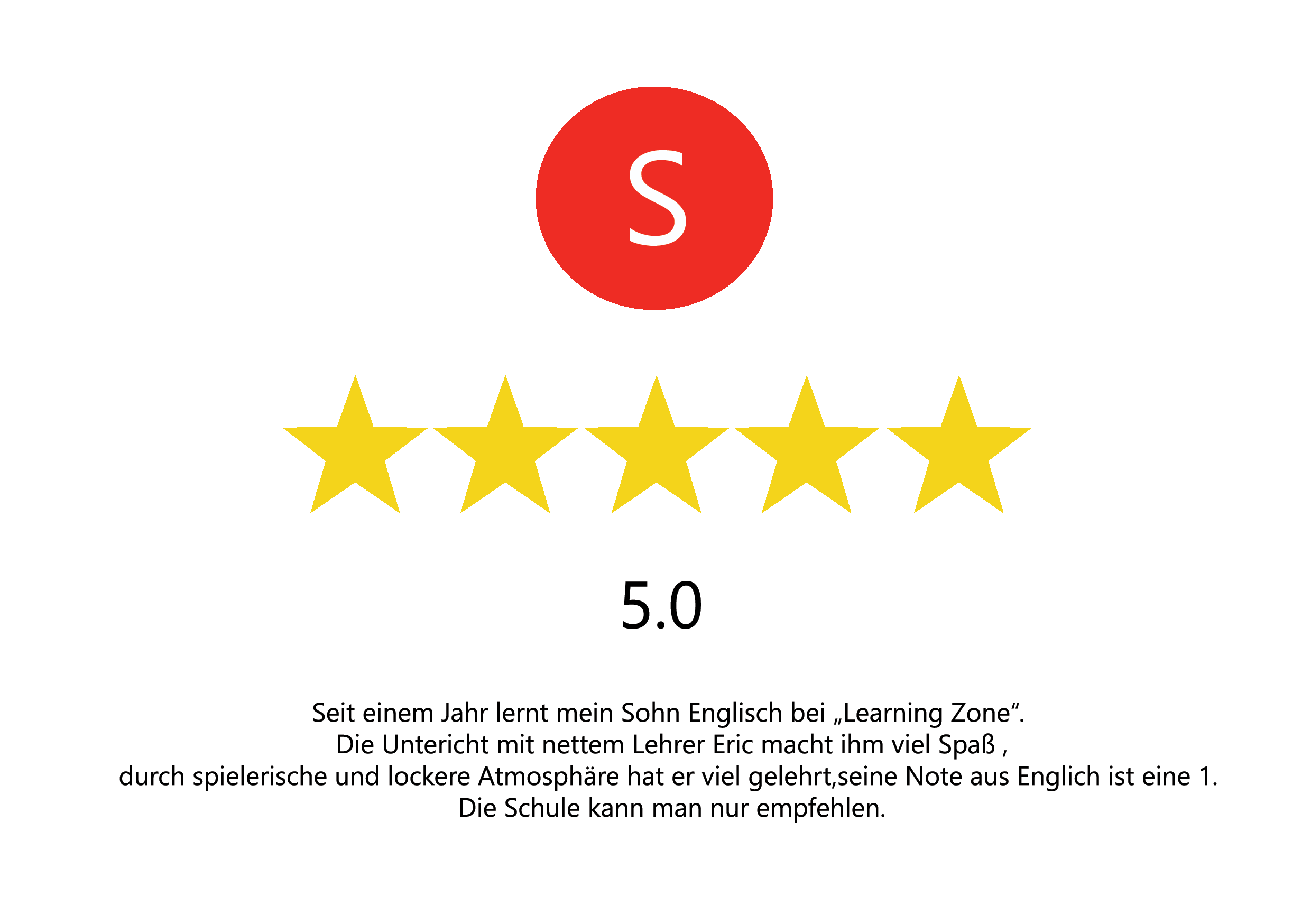 Google Bewertung: Learn German for kids Frankfurt – Learning Zone