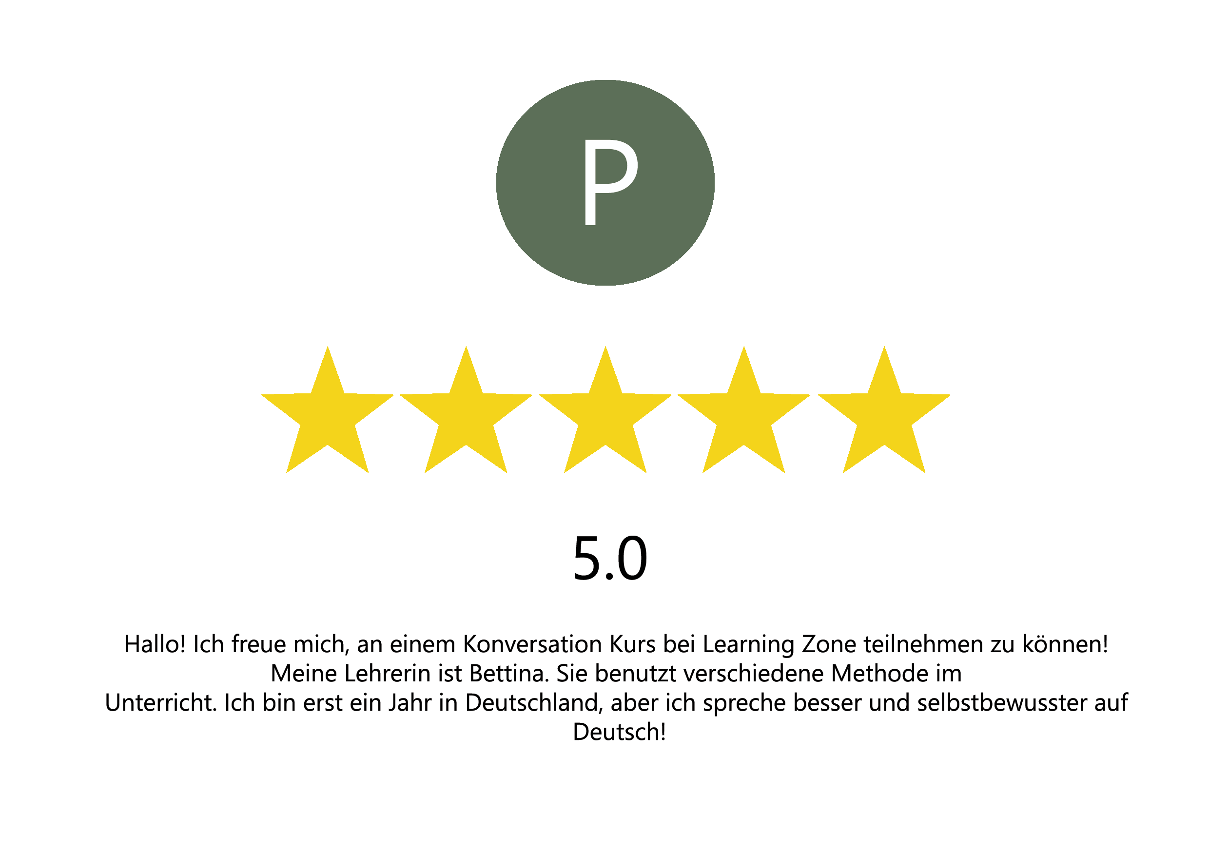 Google Bewertung: Englisch Frankfurt Nordend – Learning Zone